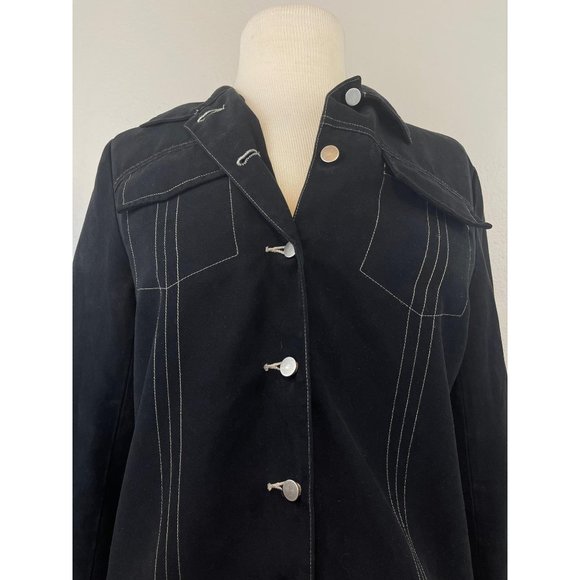 4U Spiegel Black Jean Jacket Small Polyester - Picture 3 of 5